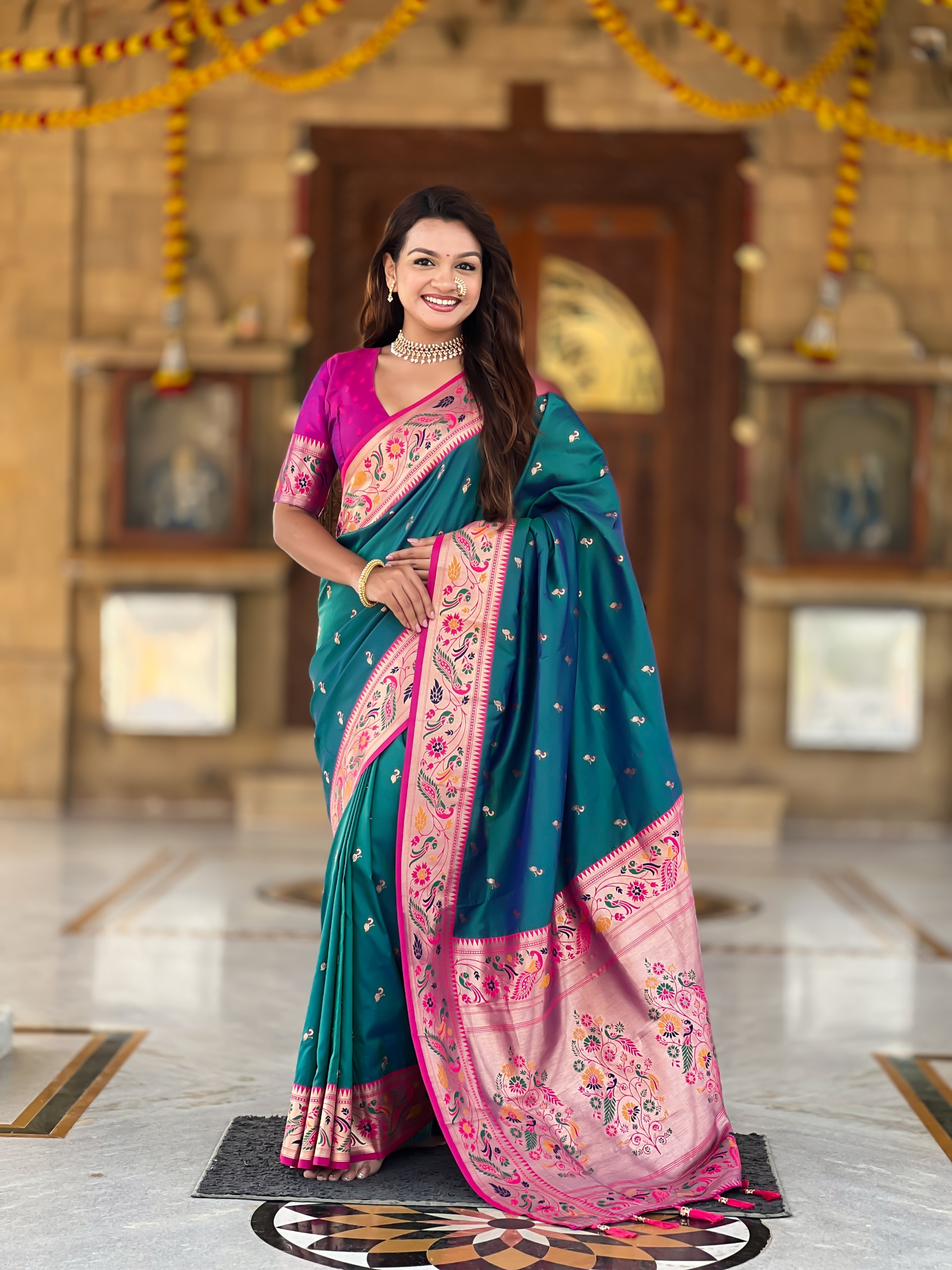 Royal Paithani Meenakari Weaving Silk Saree